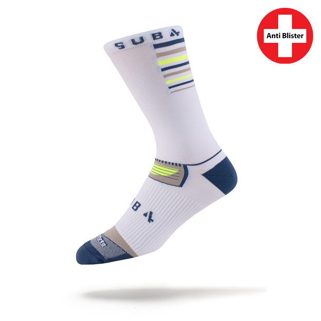 Cycling Socks DRYLYTE Blister Free 3/4 Crew White - Image 2