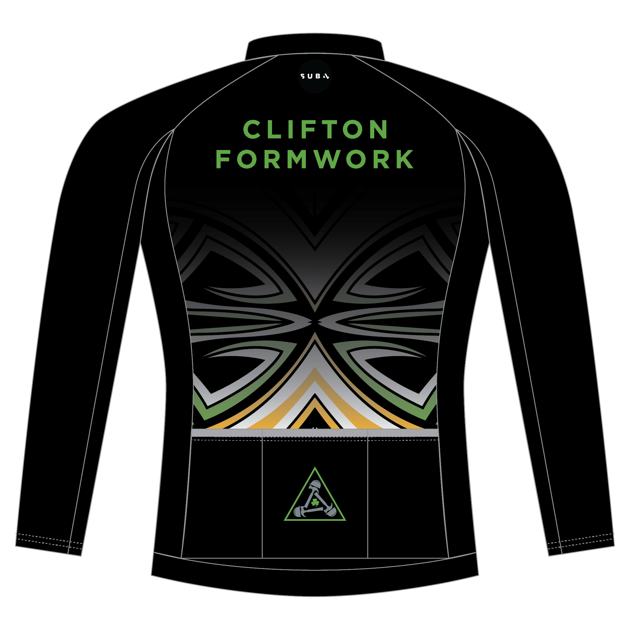 Custom Euro Pro Fit Long Sleeve Cycle Jersey - Image 2